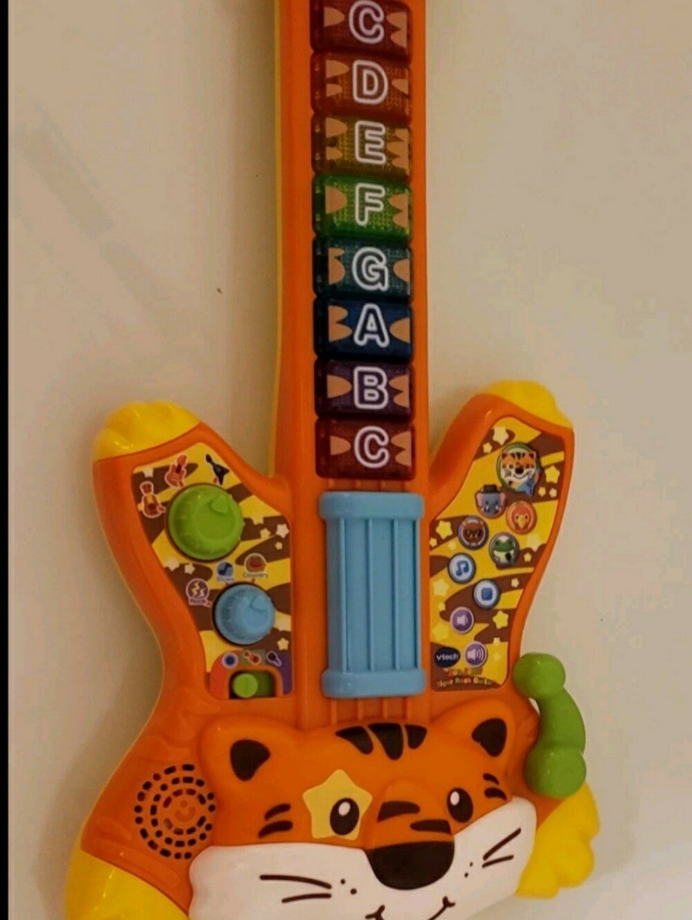 Orange Tiger Kids Toy Guitar with Colorful Keys